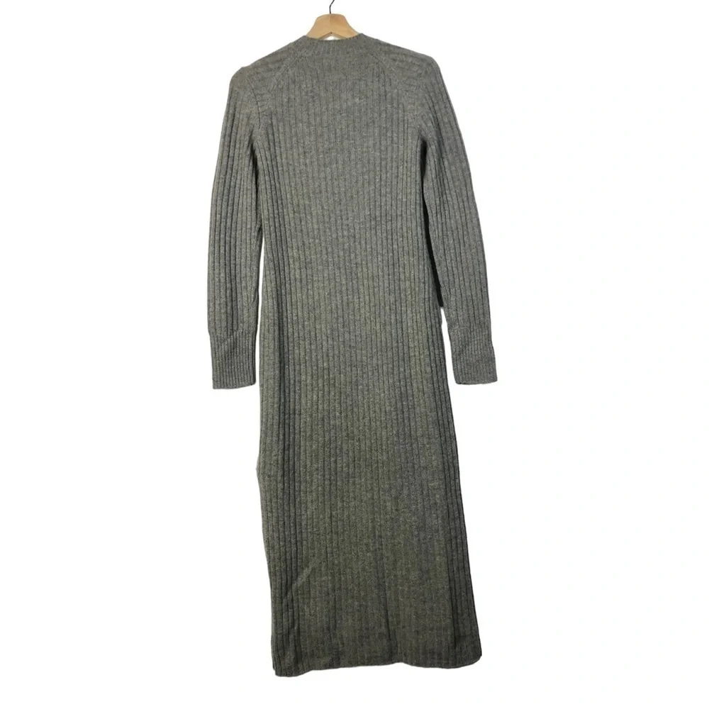 AG Adriano Goldschmied Reign Gray Ribbed Wool Cashmere Midi Sweater Dress M - Picture 4 of 7